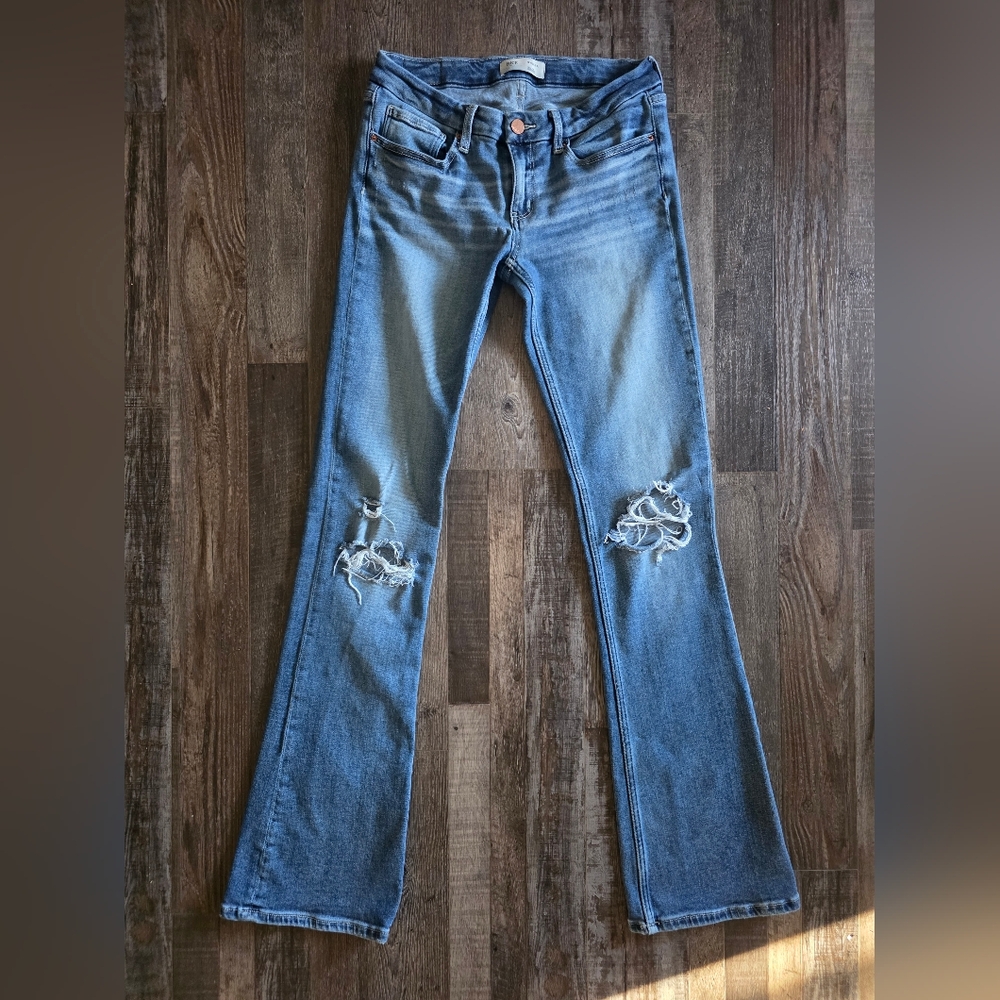 BKE Stella Distressed Boot Stretch Jean - 37 1/2 Inch Length
